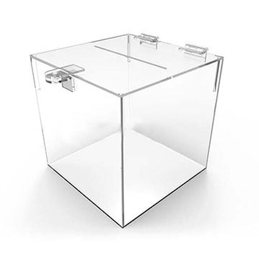 URNA DE ACRILICO TRANSPARENTE QUADRADA TAMANHO 30X30X30CM, , large